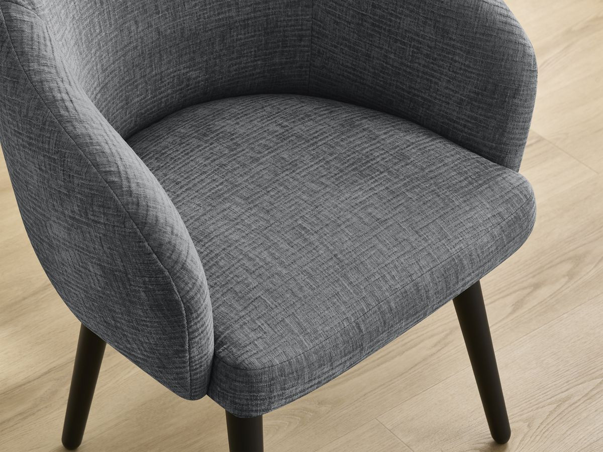 Lot de chaises SOPHIE tissu texturé et pieds scandinaves noirs
