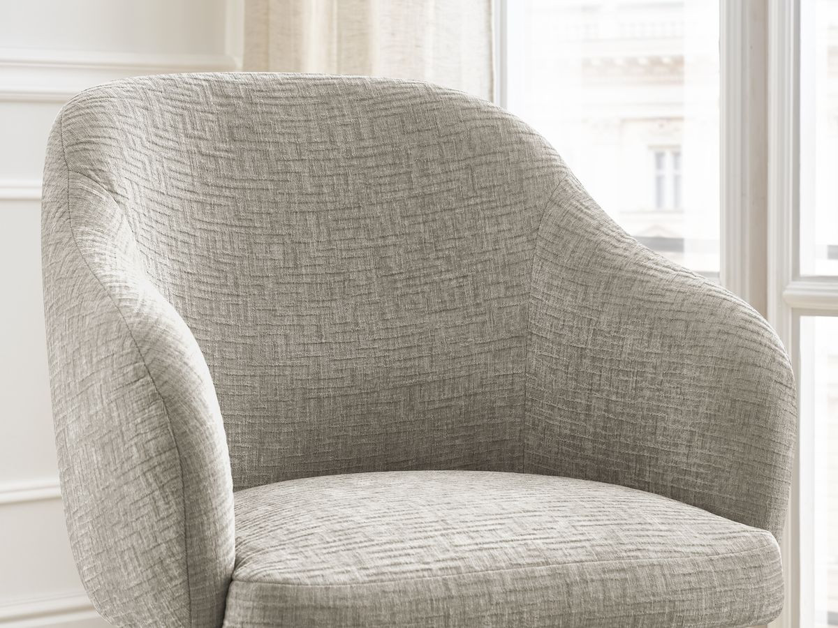 Lot de chaises SOPHIE tissu texturé et pieds scandinaves noirs