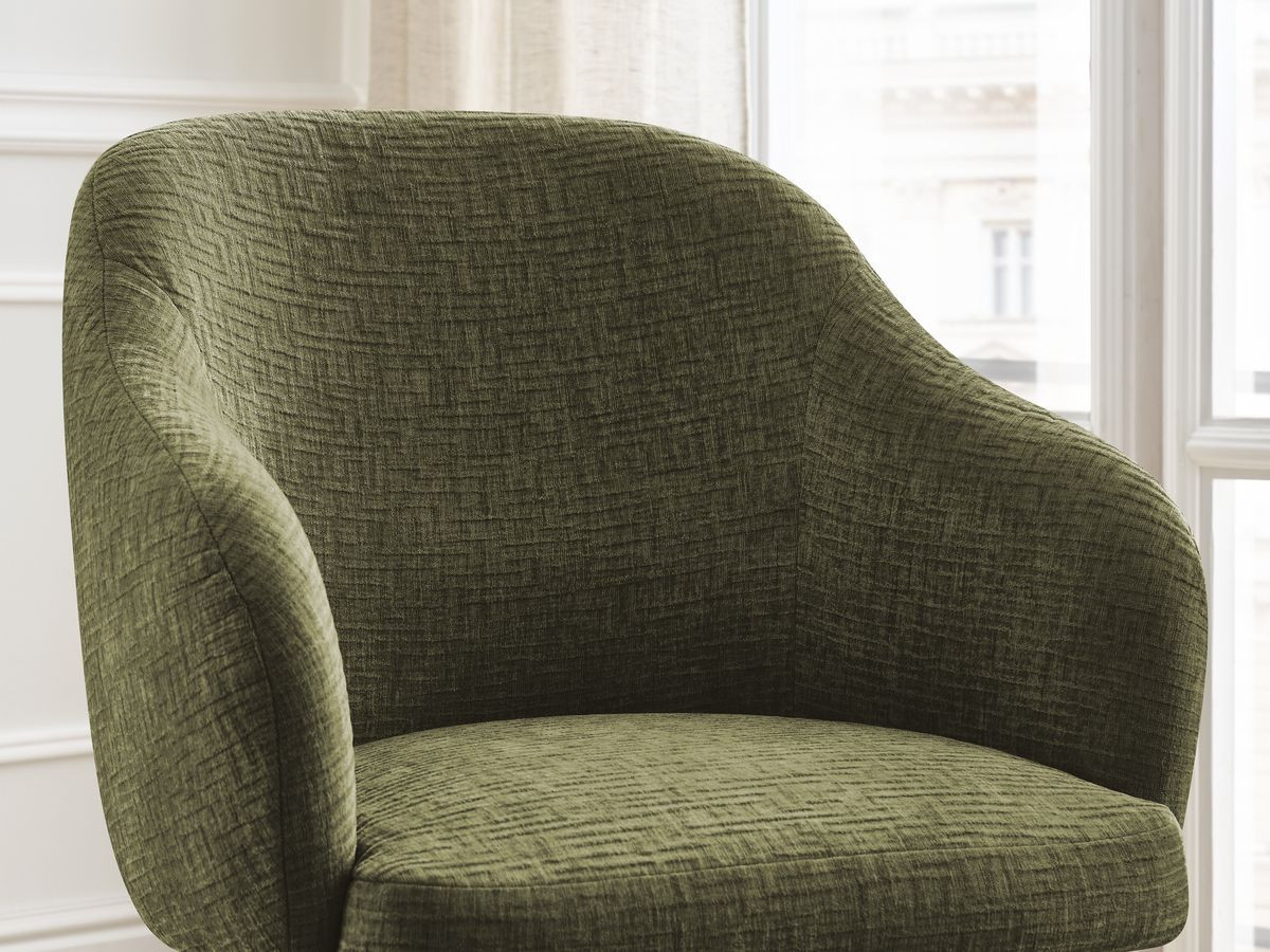 Lot de chaises SOPHIE tissu texturé et pieds scandinaves noirs