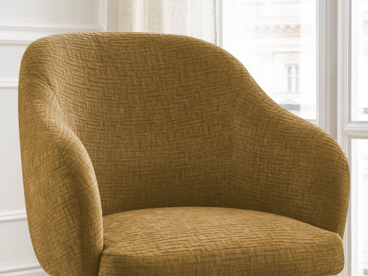 Lot de chaises SOPHIE tissu texturé et pieds scandinaves noirs