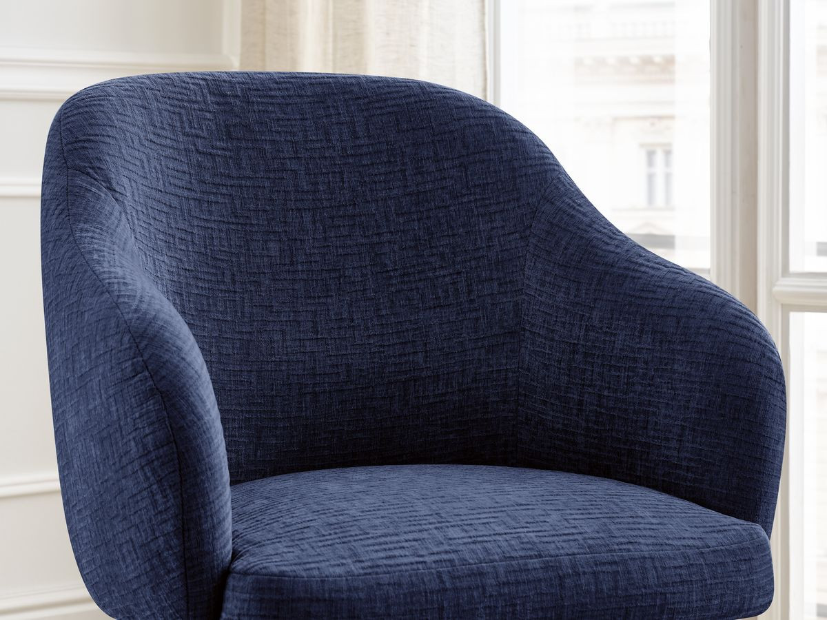 Lot de chaises SOPHIE tissu texturé et pieds scandinaves noirs