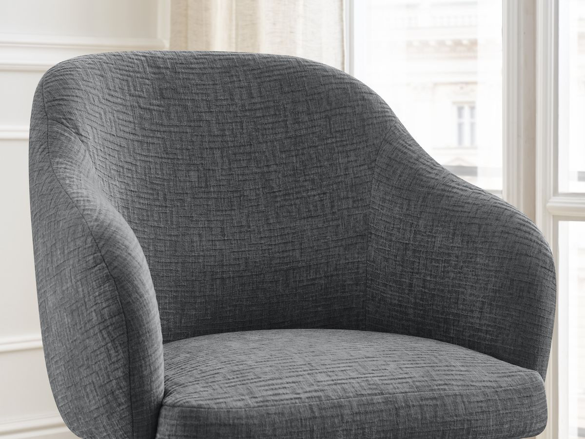 Lot de chaises SOPHIE tissu texturé et pieds scandinaves noirs
