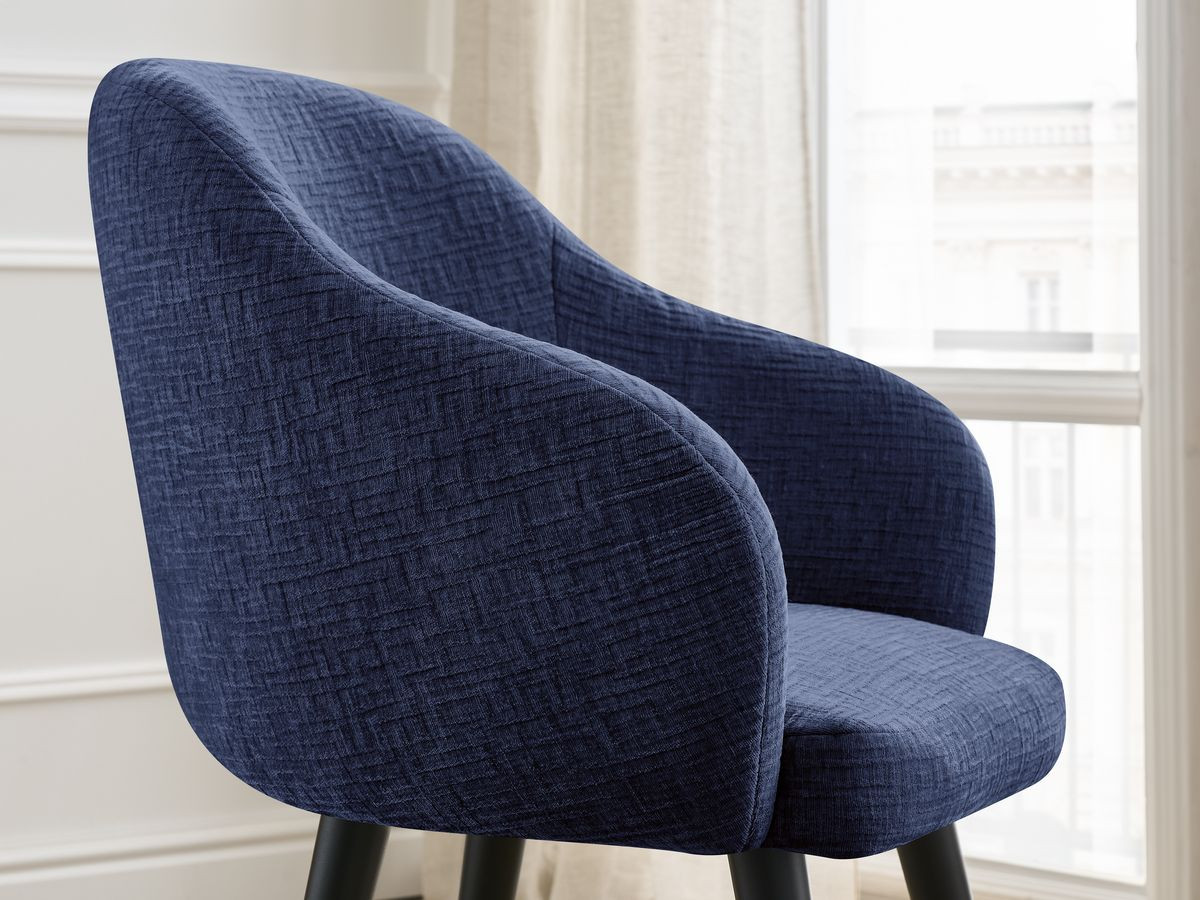 Lot de chaises SOPHIE tissu texturé et pieds scandinaves noirs