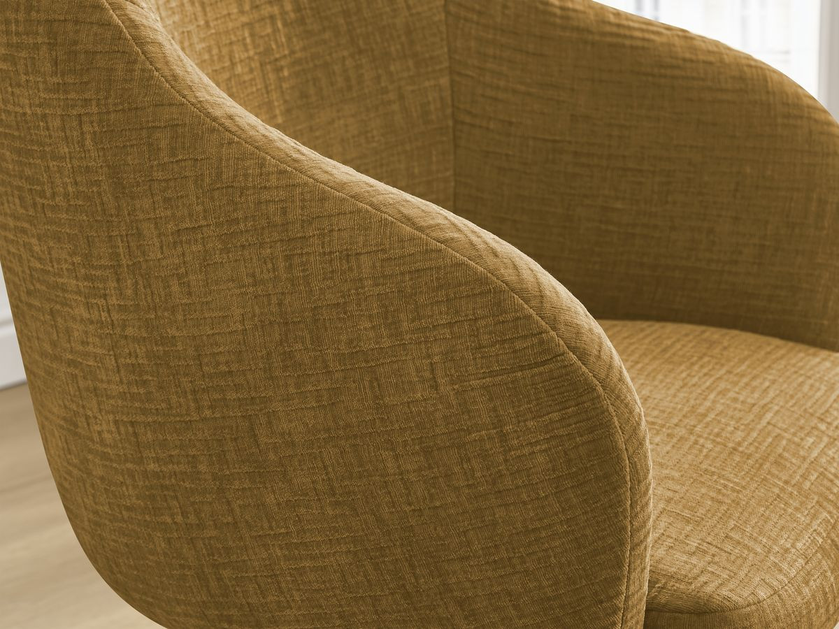 Lot de chaises SOPHIE tissu texturé et pieds scandinaves noirs
