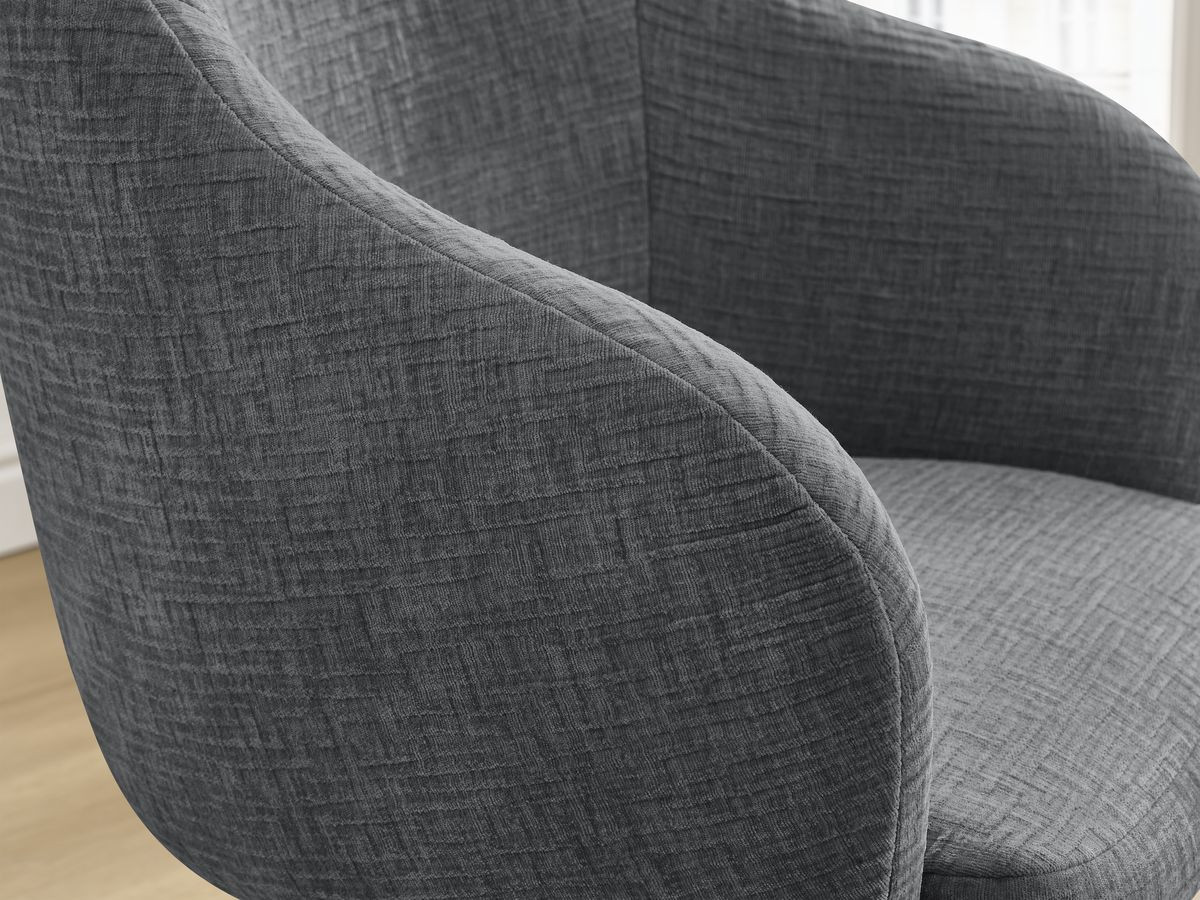 Lot de chaises SOPHIE tissu texturé et pieds scandinaves noirs