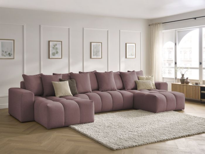 Canapé panoramique fixe MONT-BLANC tissu chiné