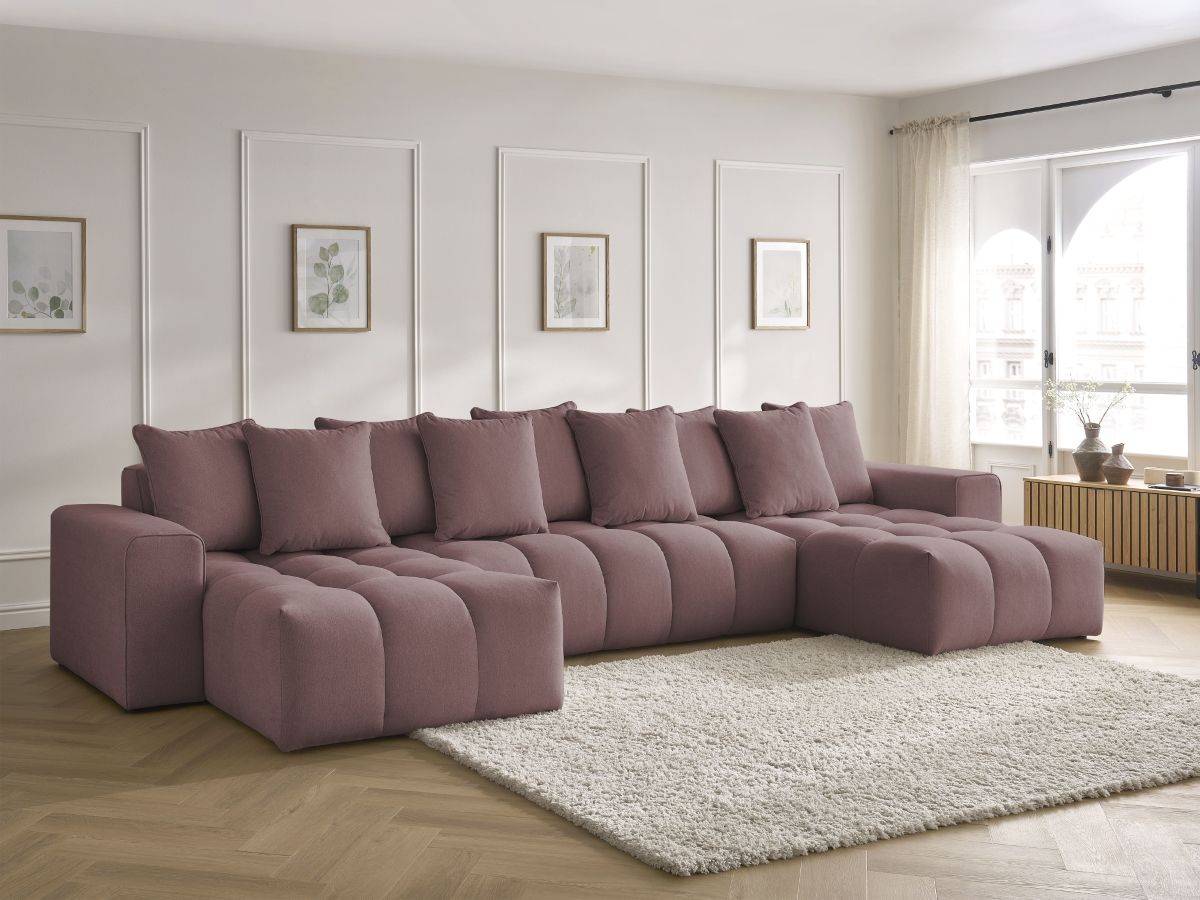 Canapé panoramique MONT-BLANC chiné rose — vue 5