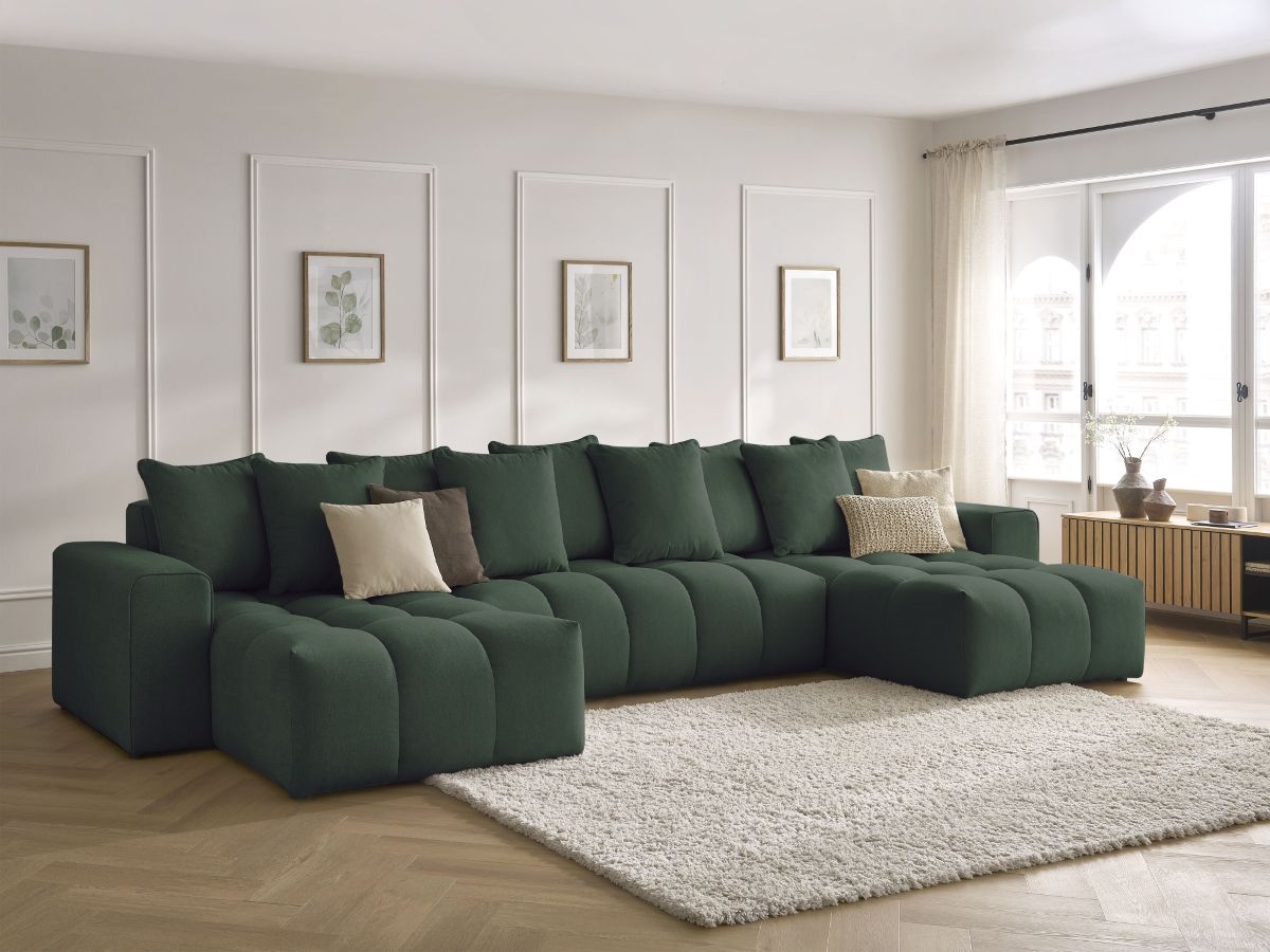 Canapé panoramique MONT-BLANC chiné vert