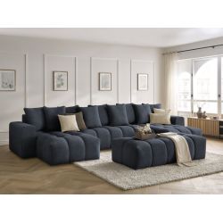 Aksamitna sofa panoramiczna z podnóżkiem MONT-BLANC