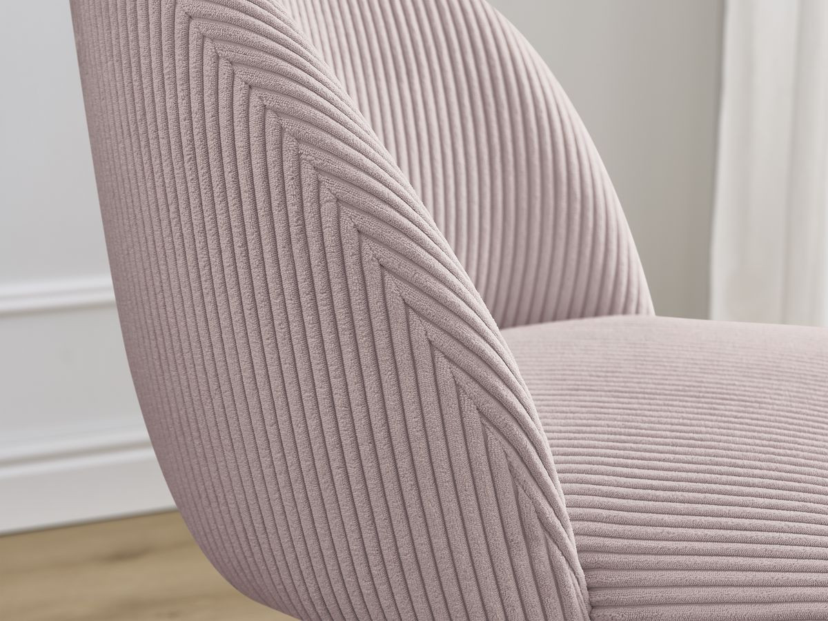 Set LALIE-stoelen in corduroystof en Scandinavische houten poten