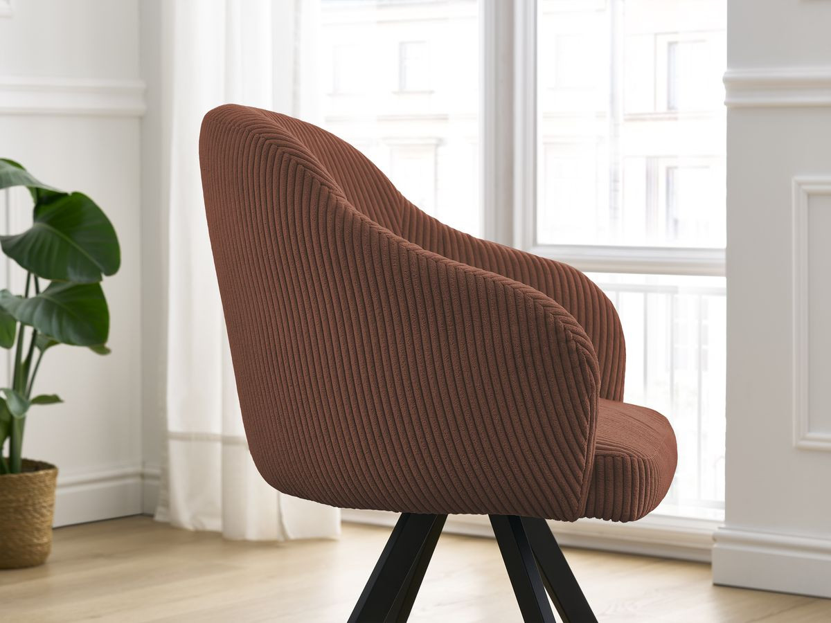 Lot de chaises SOPHIE tissu velours côtelé et pieds étoile