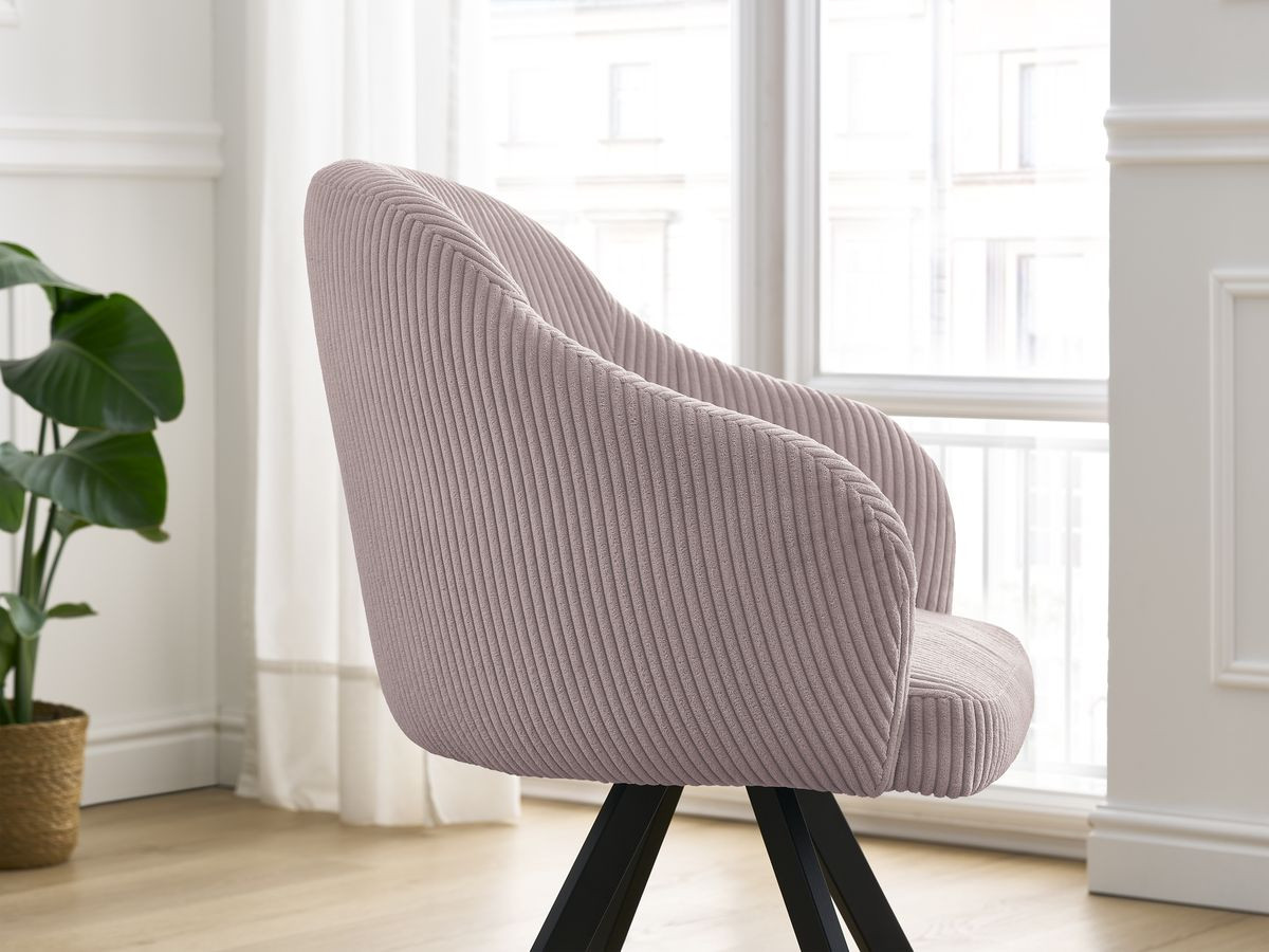 Lot de chaises SOPHIE tissu velours côtelé et pieds étoile