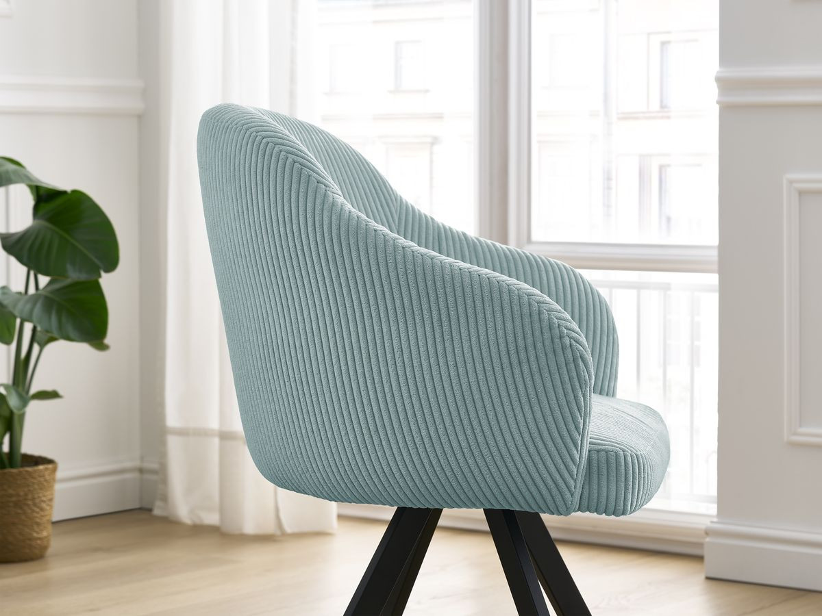 Lot de chaises SOPHIE tissu velours côtelé et pieds étoile