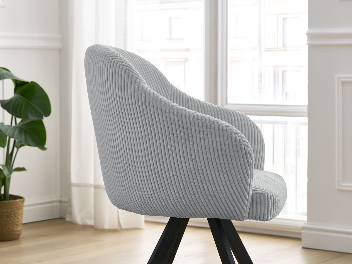 Lot de chaises SOPHIE tissu velours côtelé et pieds étoile