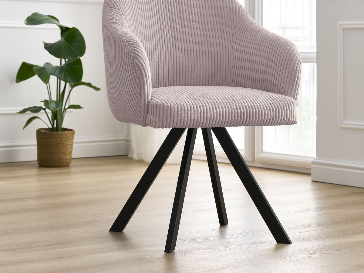 Lot de chaises SOPHIE tissu velours côtelé et pieds étoile