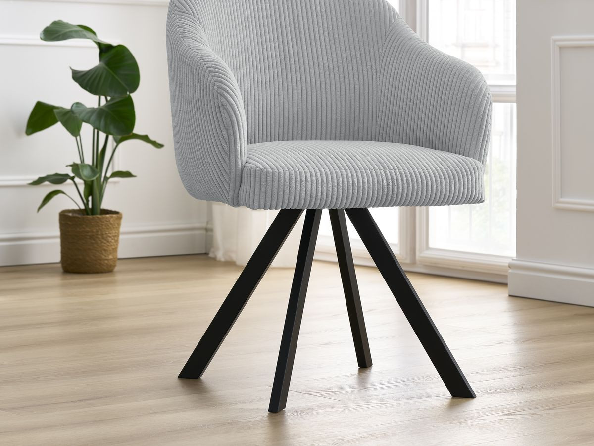 Lot de chaises SOPHIE tissu velours côtelé et pieds étoile
