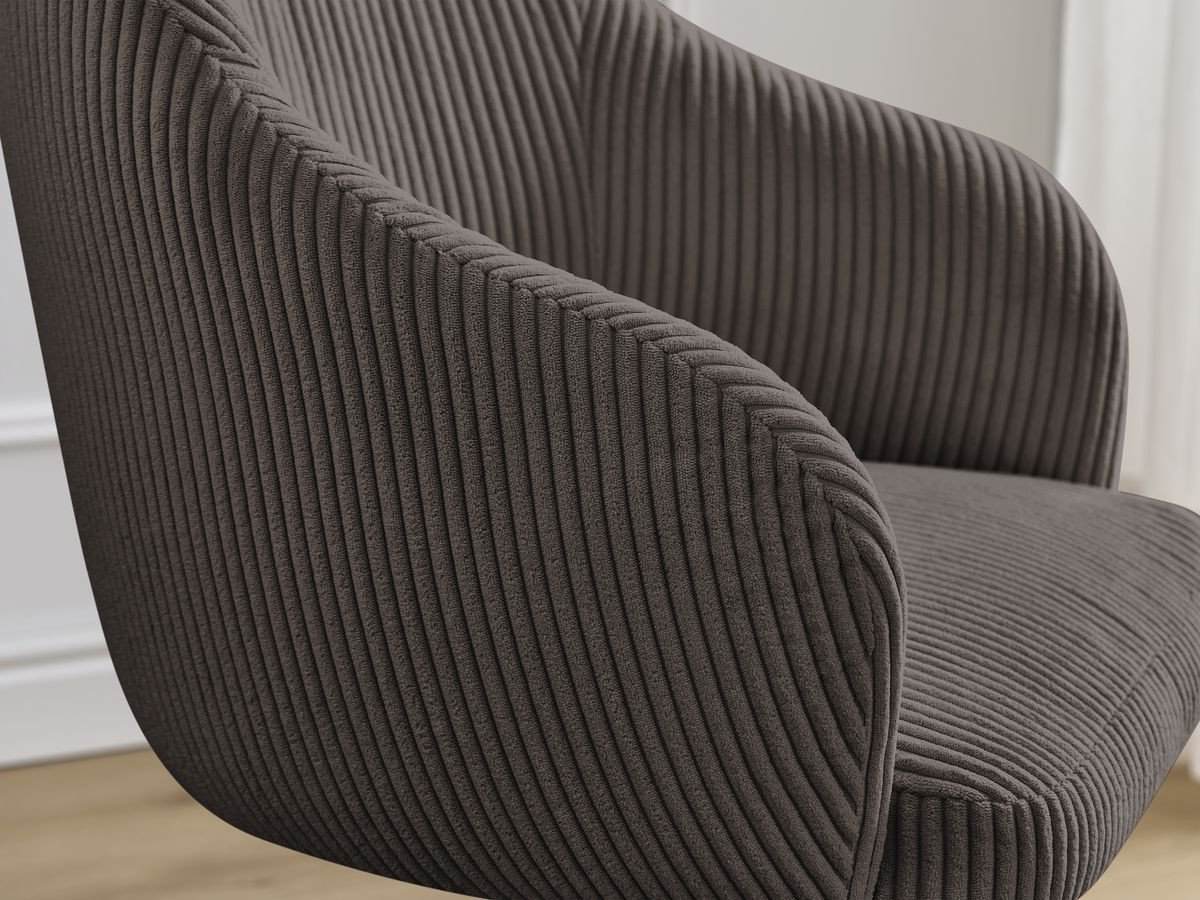 Lot de chaises SOPHIE tissu velours côtelé et pieds étoile