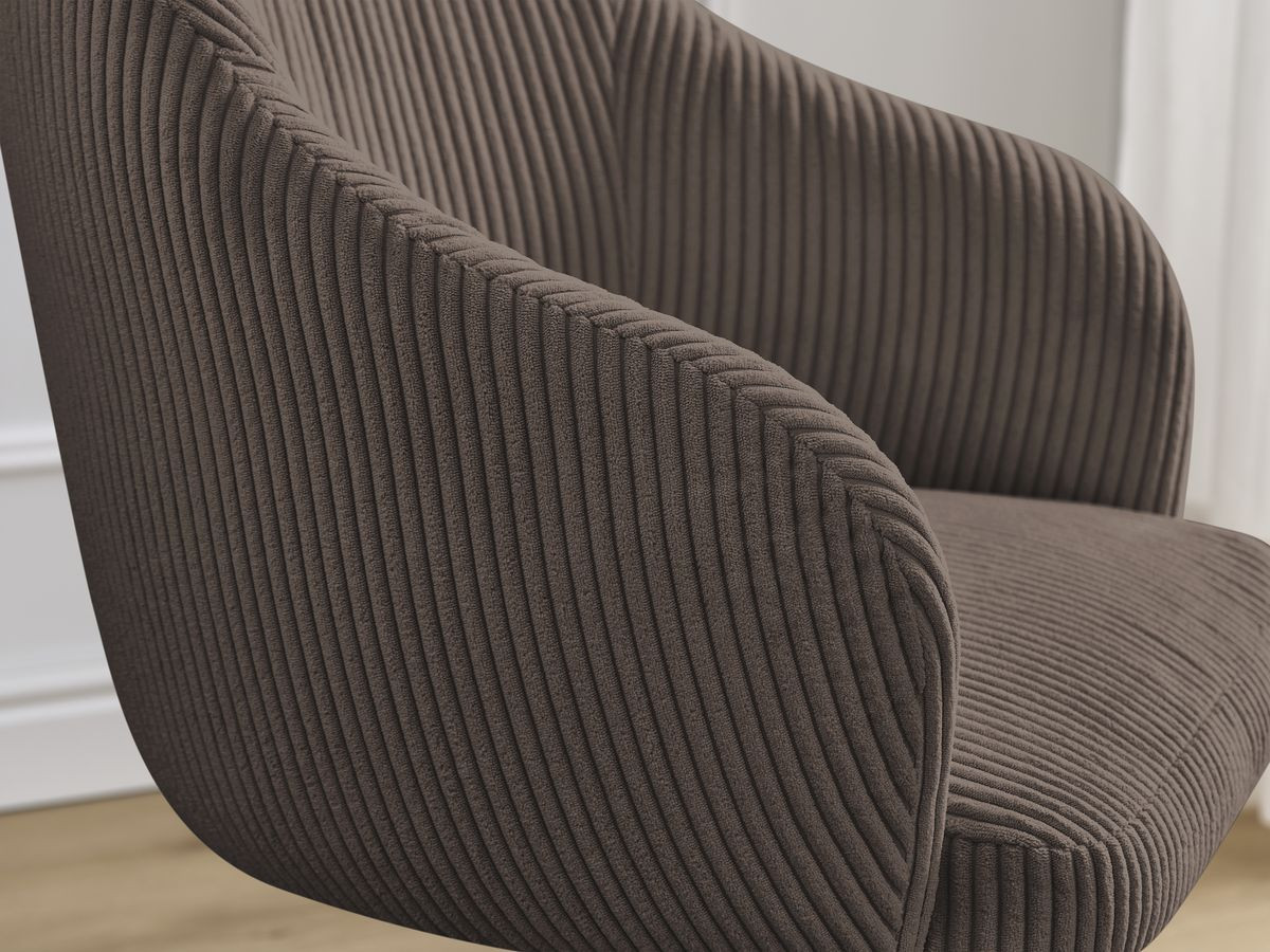 Lot de chaises SOPHIE tissu velours côtelé et pieds étoile