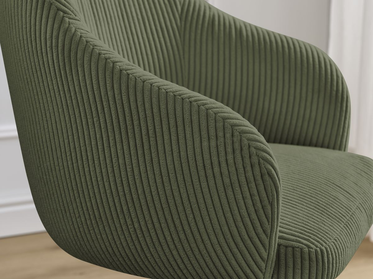 Lot de chaises SOPHIE tissu velours côtelé et pieds étoile