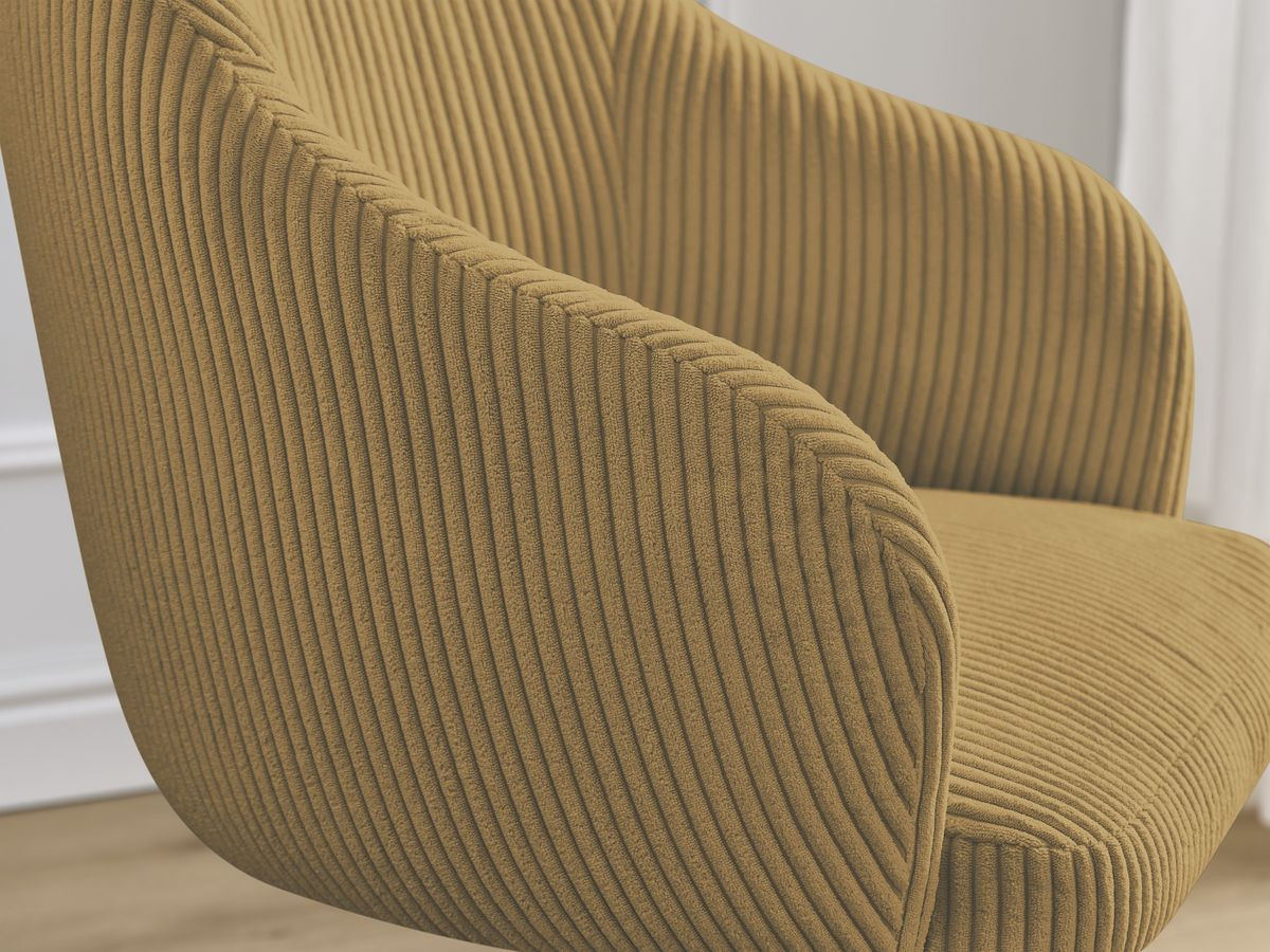 Lot de chaises SOPHIE tissu velours côtelé et pieds étoile