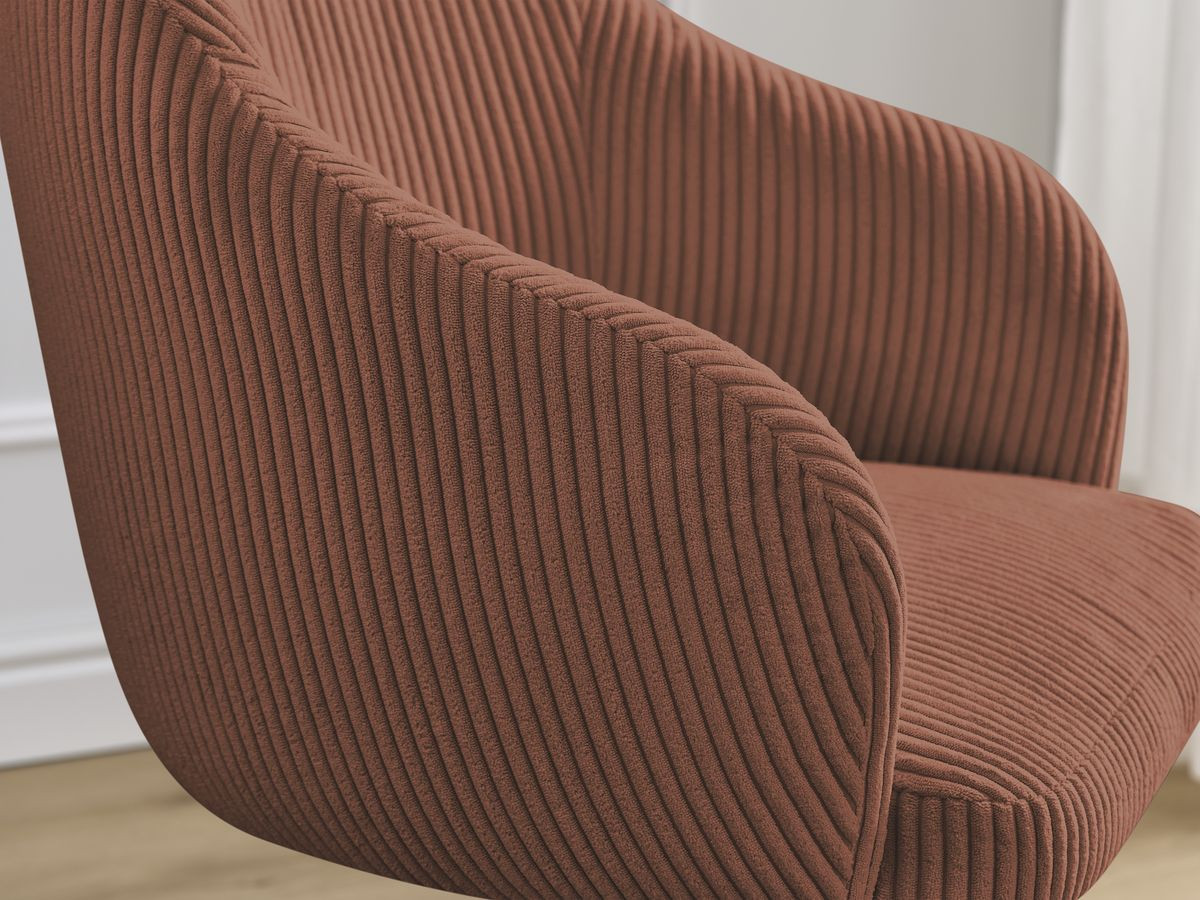 Lot de chaises SOPHIE tissu velours côtelé et pieds étoile