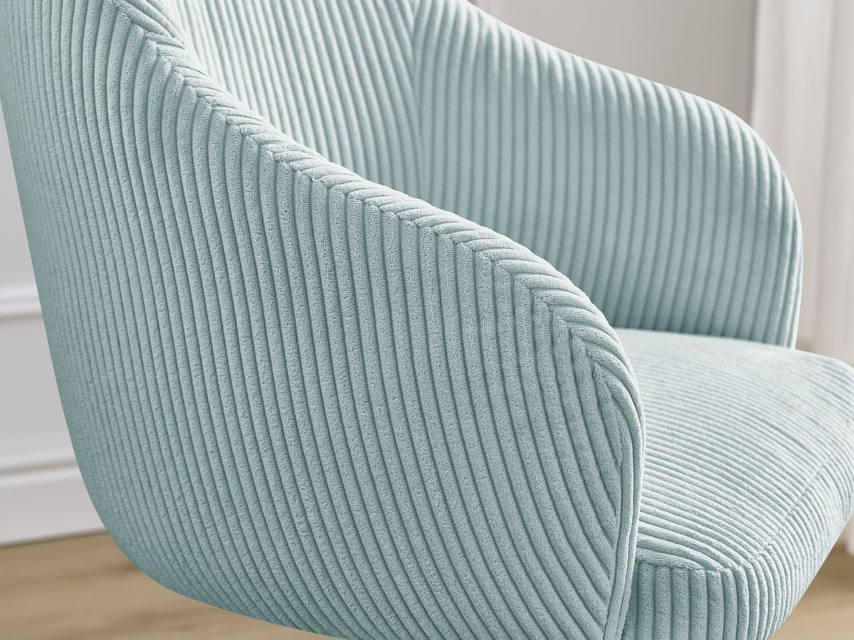 Lot de chaises SOPHIE tissu velours côtelé et pieds étoile