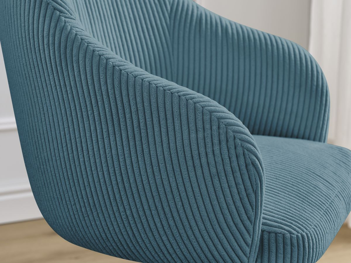 Lot de chaises SOPHIE tissu velours côtelé et pieds étoile