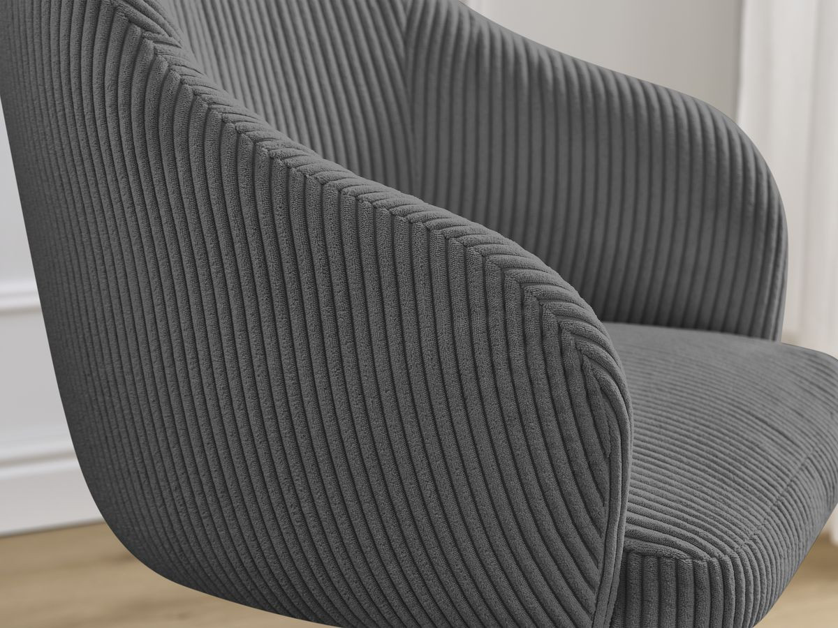 Lot de chaises SOPHIE tissu velours côtelé et pieds étoile