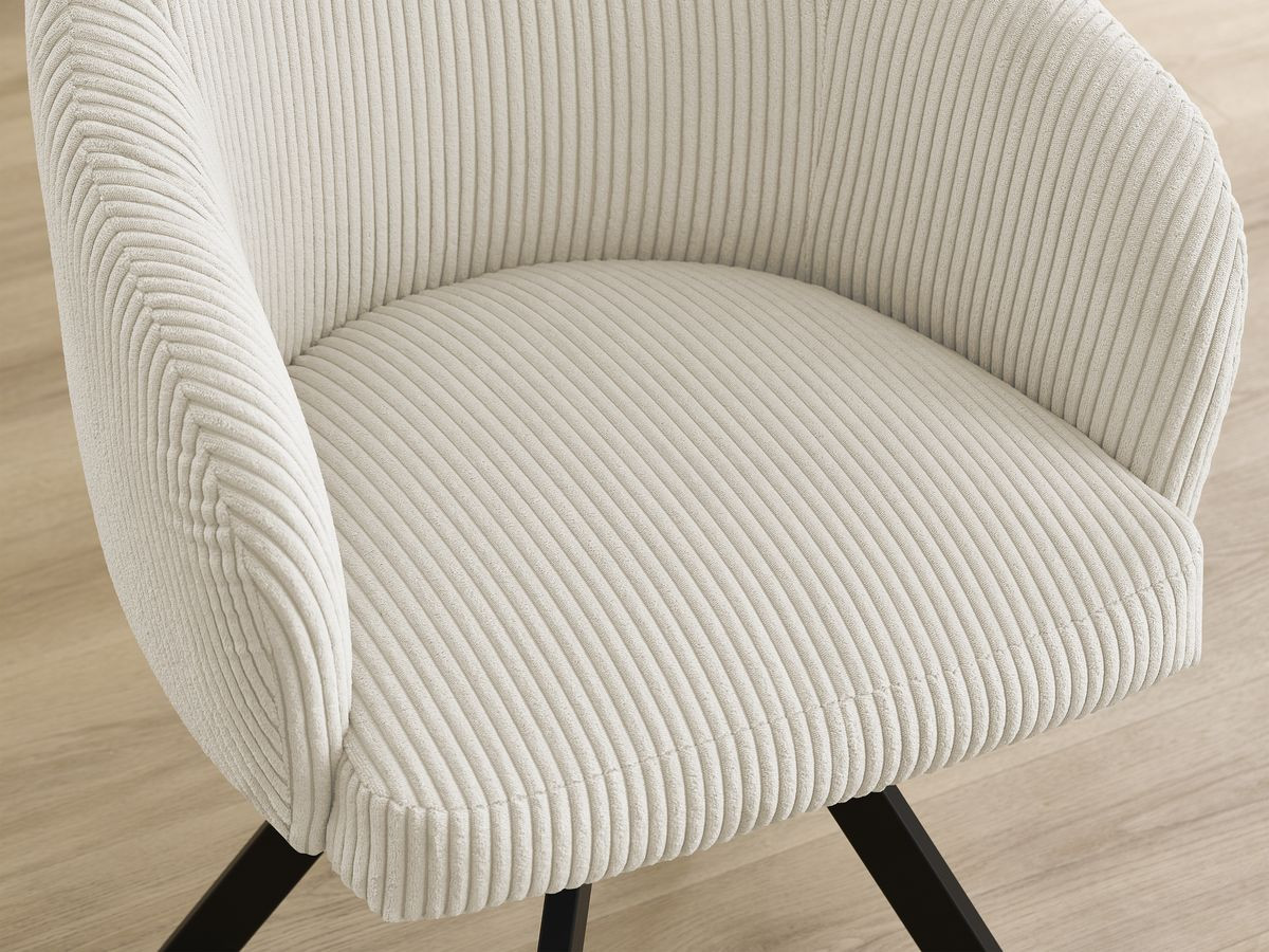 Lot de chaises SOPHIE tissu velours côtelé et pieds étoile