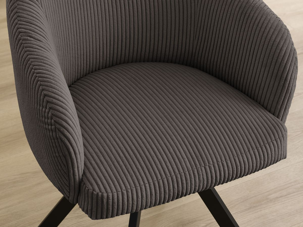 Lot de chaises SOPHIE tissu velours côtelé et pieds étoile