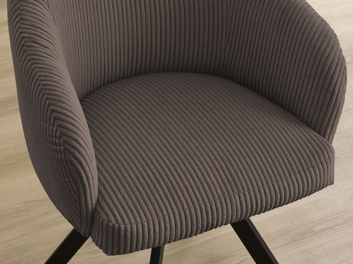 Lot de chaises SOPHIE tissu velours côtelé et pieds étoile