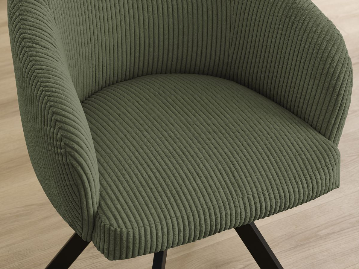 Lot de chaises SOPHIE tissu velours côtelé et pieds étoile