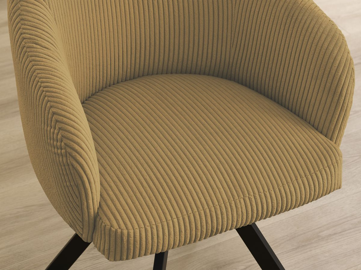 Lot de chaises SOPHIE tissu velours côtelé et pieds étoile