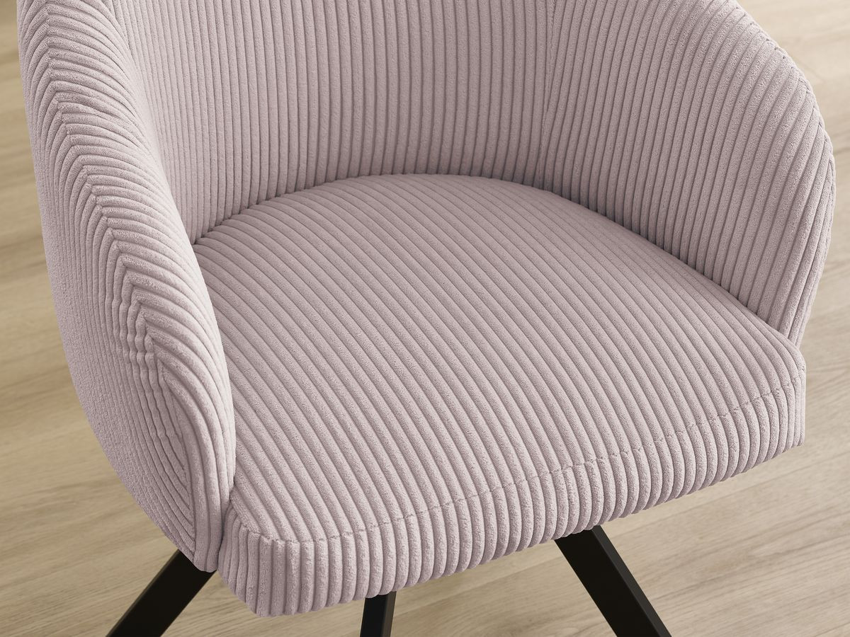 Lot de chaises SOPHIE tissu velours côtelé et pieds étoile