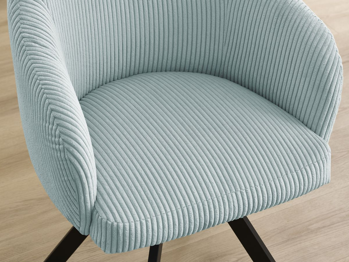 Lot de chaises SOPHIE tissu velours côtelé et pieds étoile