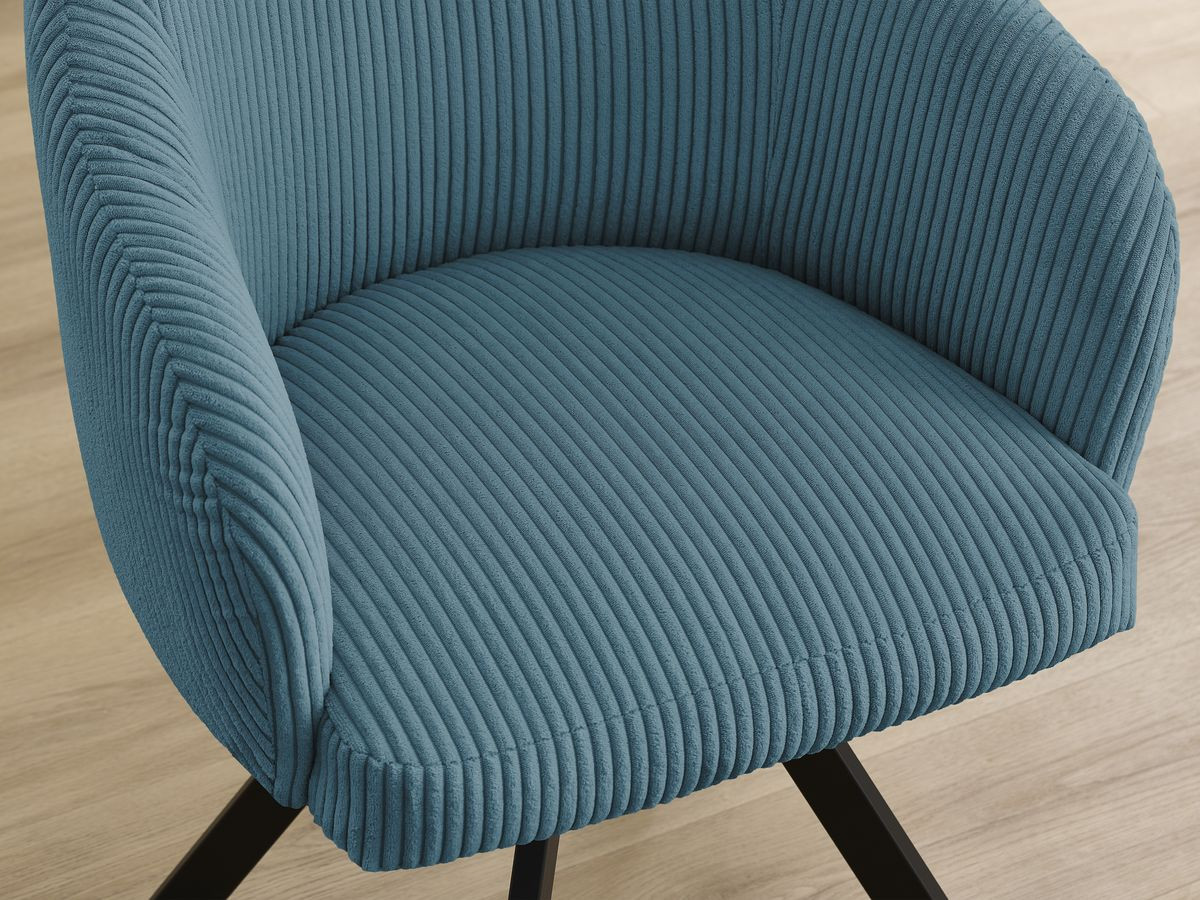 Lot de chaises SOPHIE tissu velours côtelé et pieds étoile