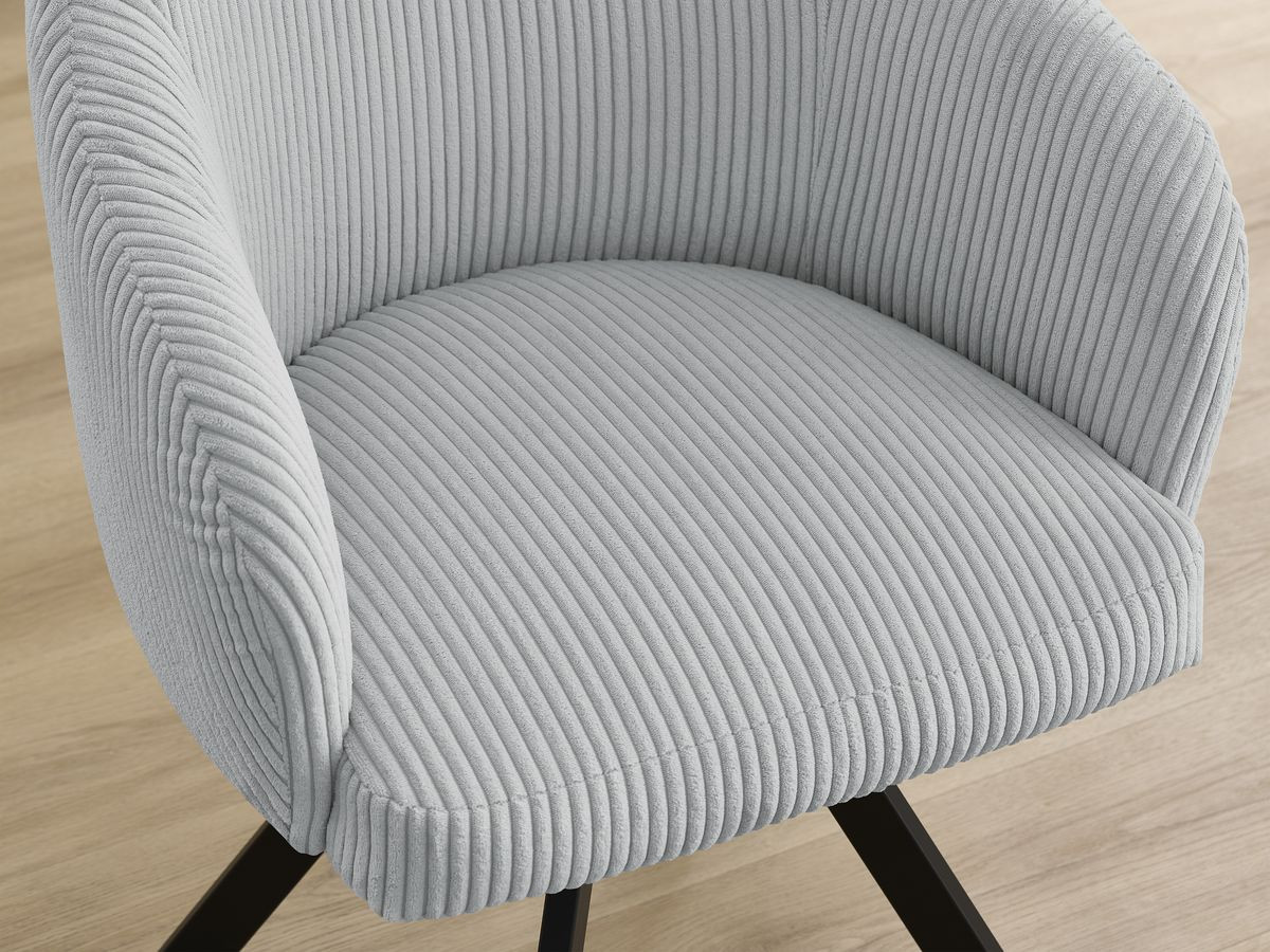 Lot de chaises SOPHIE tissu velours côtelé et pieds étoile