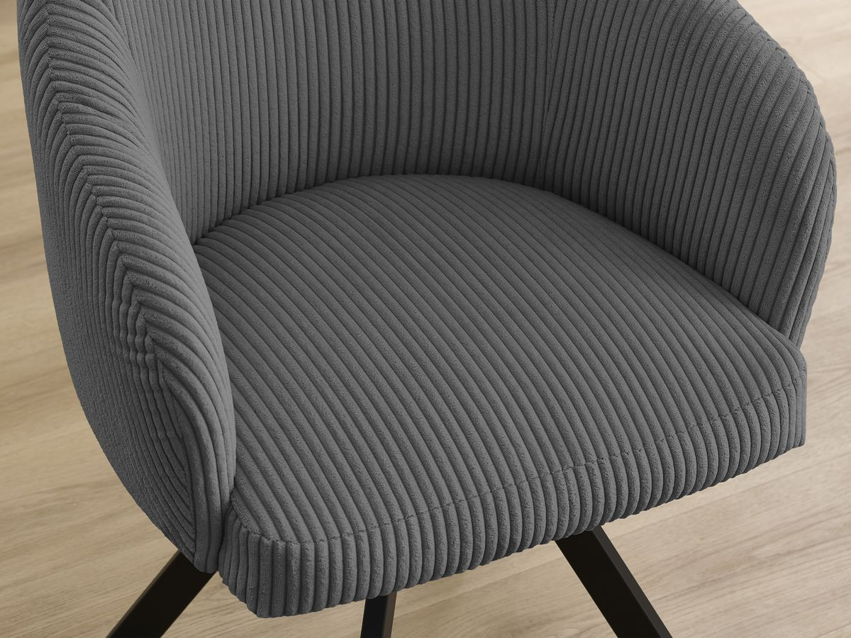 Lot de chaises SOPHIE tissu velours côtelé et pieds étoile