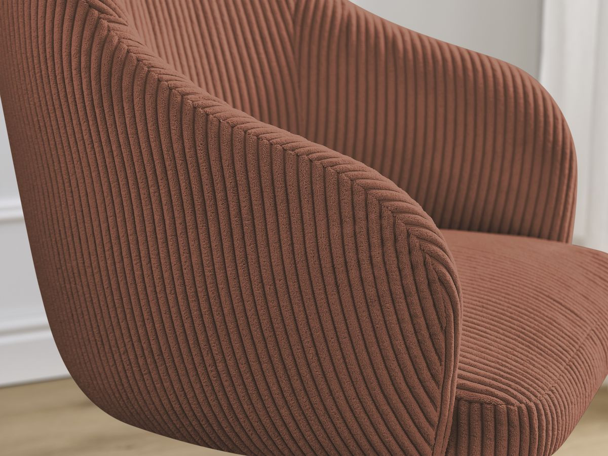 Canapé d'angle fixe EVEREST tissu chiné - Orange - Angle droit - 10 coussins