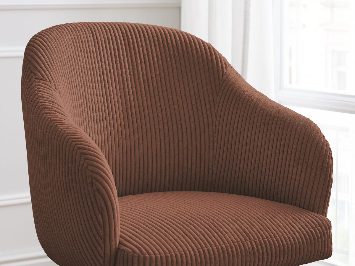 Canapé d'angle fixe EVEREST tissu chiné - Orange - Angle droit - 10 coussins