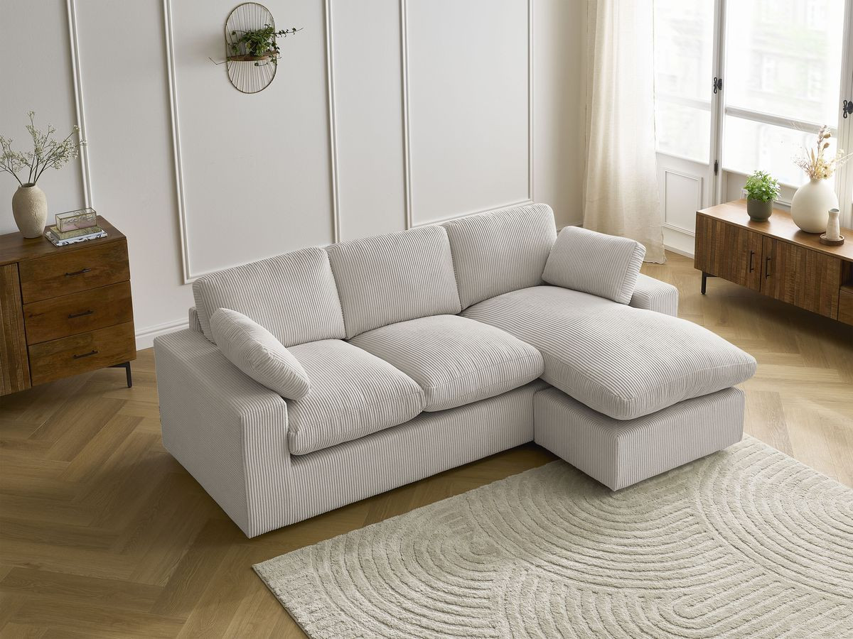 BELAIR compacte omkeerbare corduroy hoekbank
