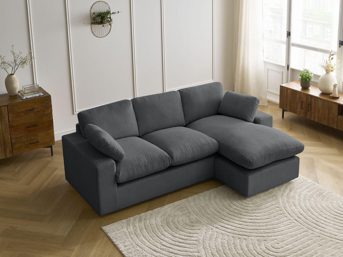 BELAIR compacte omkeerbare corduroy hoekbank