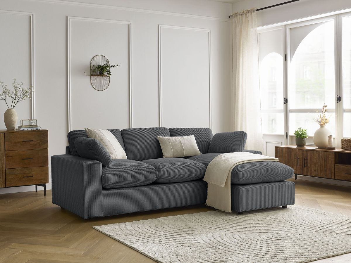 BELAIR compacte omkeerbare corduroy hoekbank