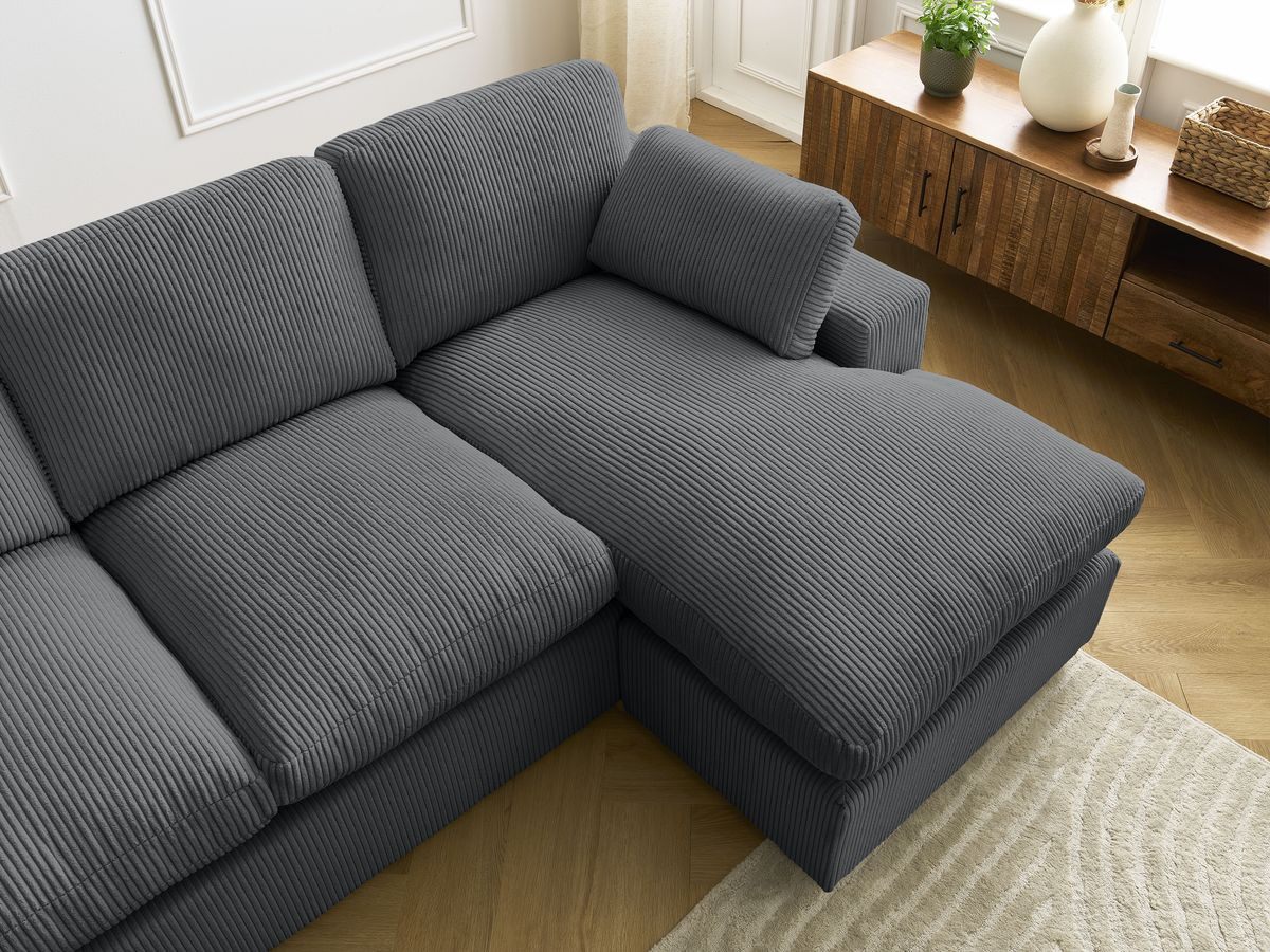 BELAIR compacte omkeerbare corduroy hoekbank