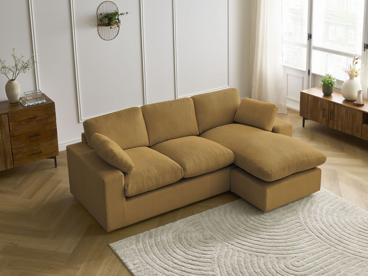 BELAIR compacte omkeerbare corduroy hoekbank