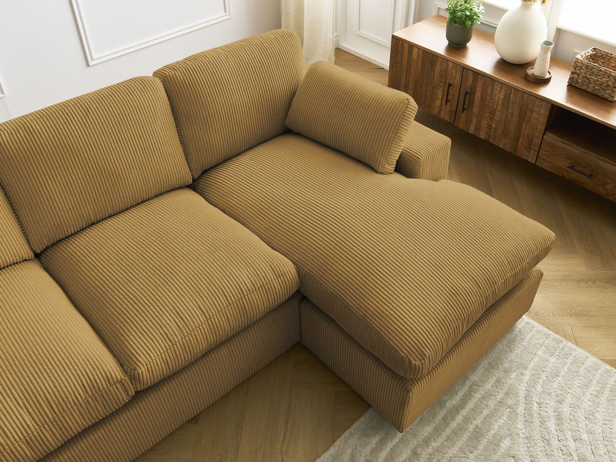 BELAIR compacte omkeerbare corduroy hoekbank