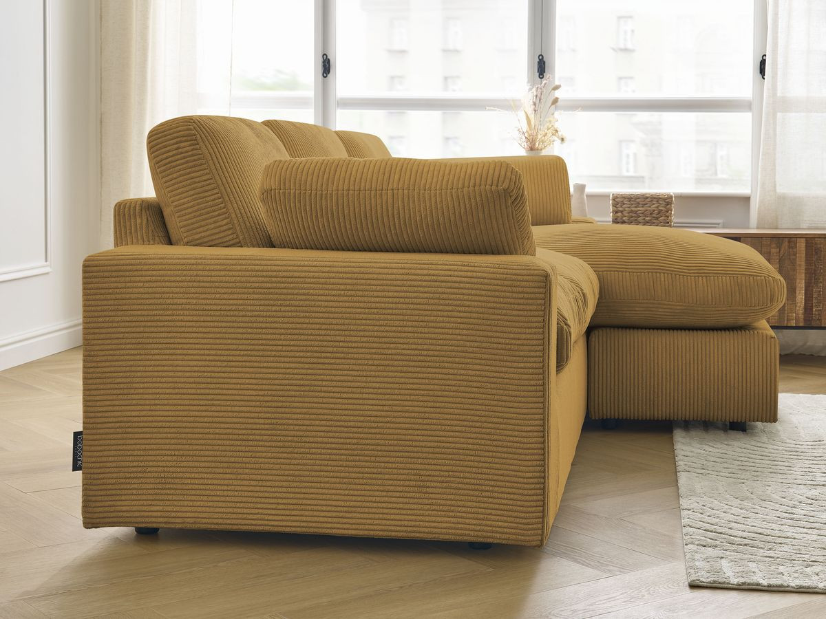 BELAIR compacte omkeerbare corduroy hoekbank