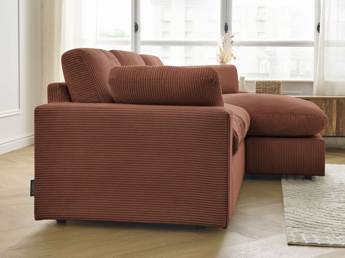 BELAIR compacte omkeerbare corduroy hoekbank