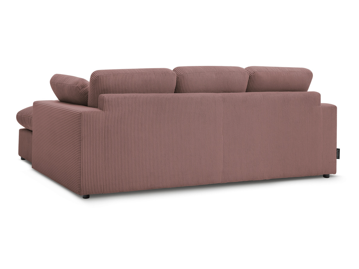 Canapé d'angle fixe EVEREST tissu chiné - Orange - Angle droit - 10 coussins