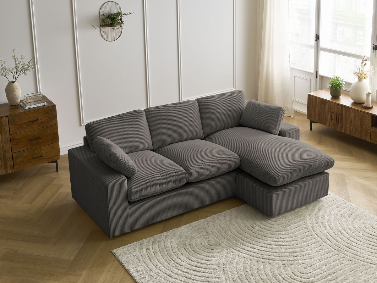 BELAIR compacte omkeerbare corduroy hoekbank